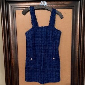 Chic Blue Tweed Dress